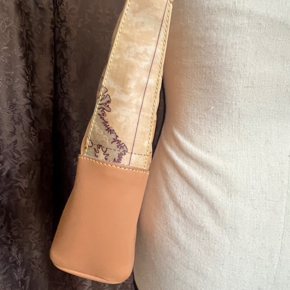 Alviero Martini World Map Neutral Tone Shoulder Bag I CLASSE Design Like New - Picture 3 of 9